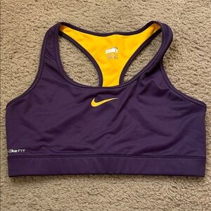 Nike Women's Purple and Yellow Sports Bra
